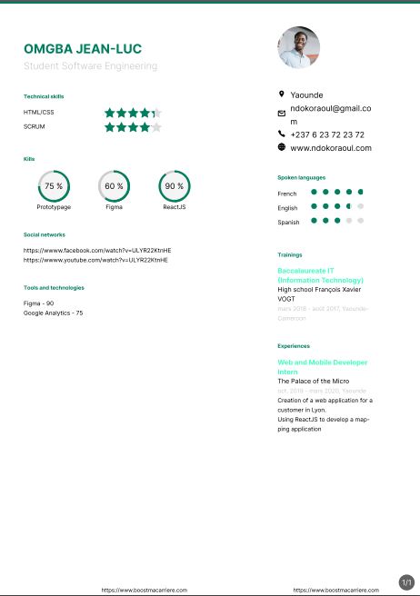 Resume created with template Resume1V2