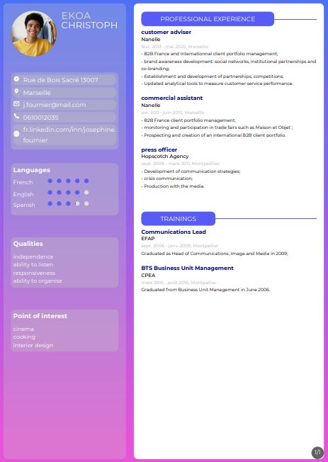 Resume created with template Resume3V2