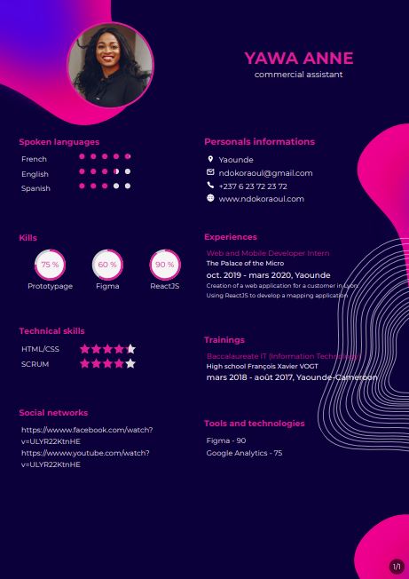 Resume created with template ResumeBlueNigth