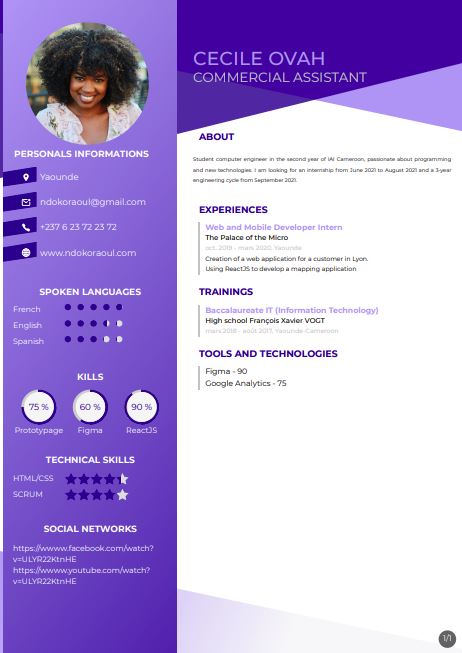 Resume created with template ResumeWithIconBlue