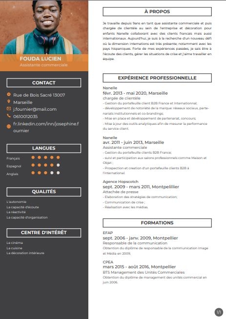 Resume created with template ResumeBlackDaniel