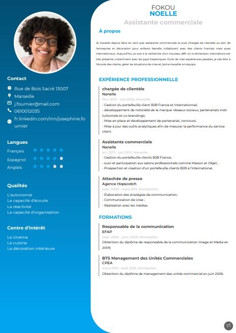 Resume created with template ResumeRoundedSide
